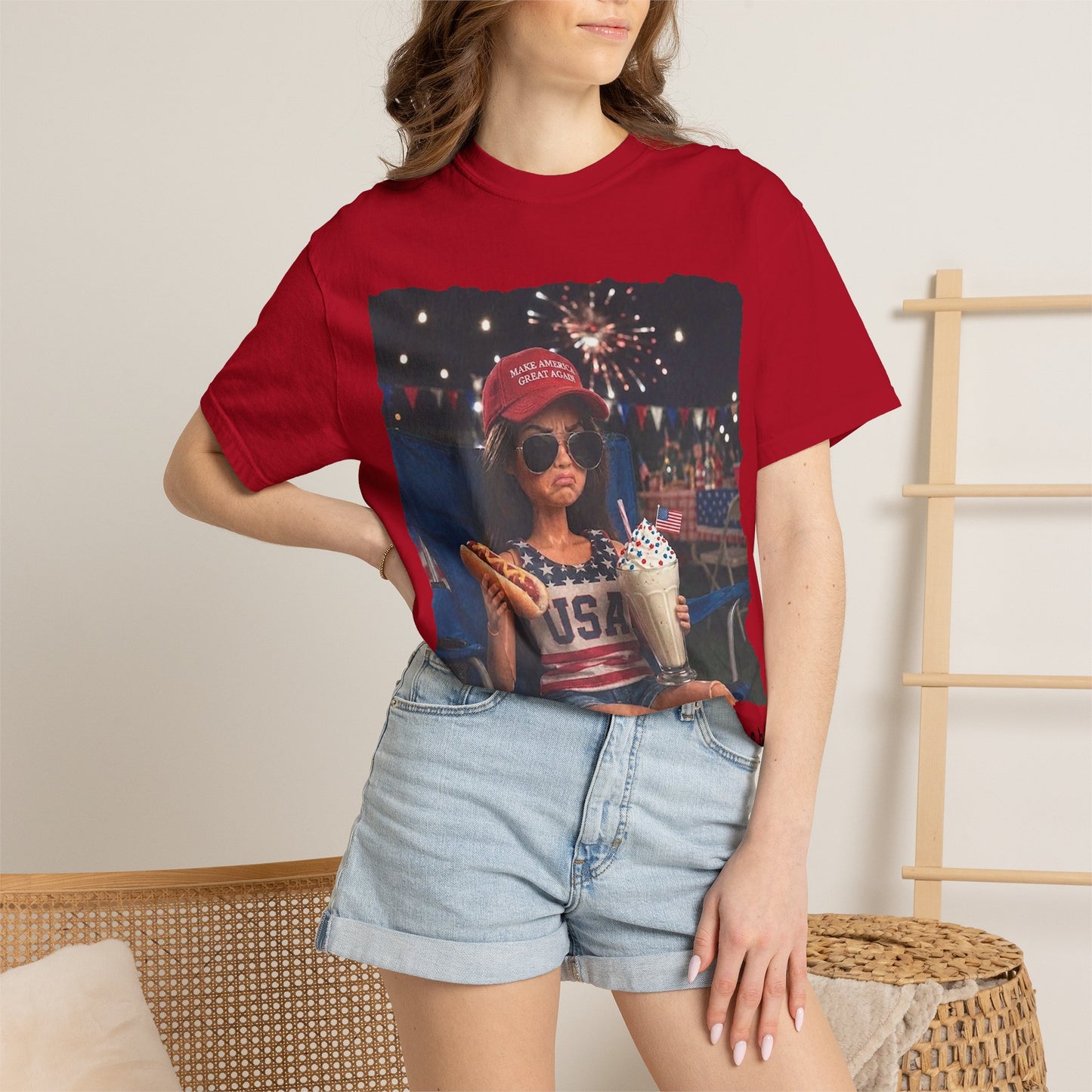 Fourth of July Fair T‑Shirt — “I’m Just Here for the Wieners” Americana Festival Tee