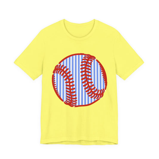 Baseball Stripe Tee — Red Stitch Vintage Baseball Graphic T-Shirt