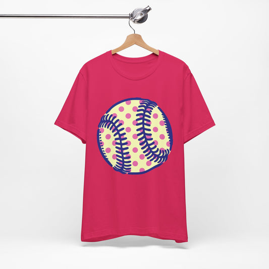 Polka Dot Softball Tee — Cute Pastel Softball Shirt for Players & Fans
