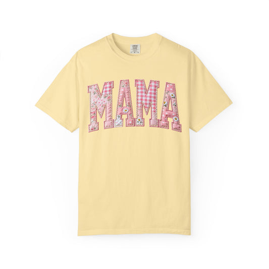 Mama Floral T-Shirt — Pink Plaid & Roses Mother's Day Tee