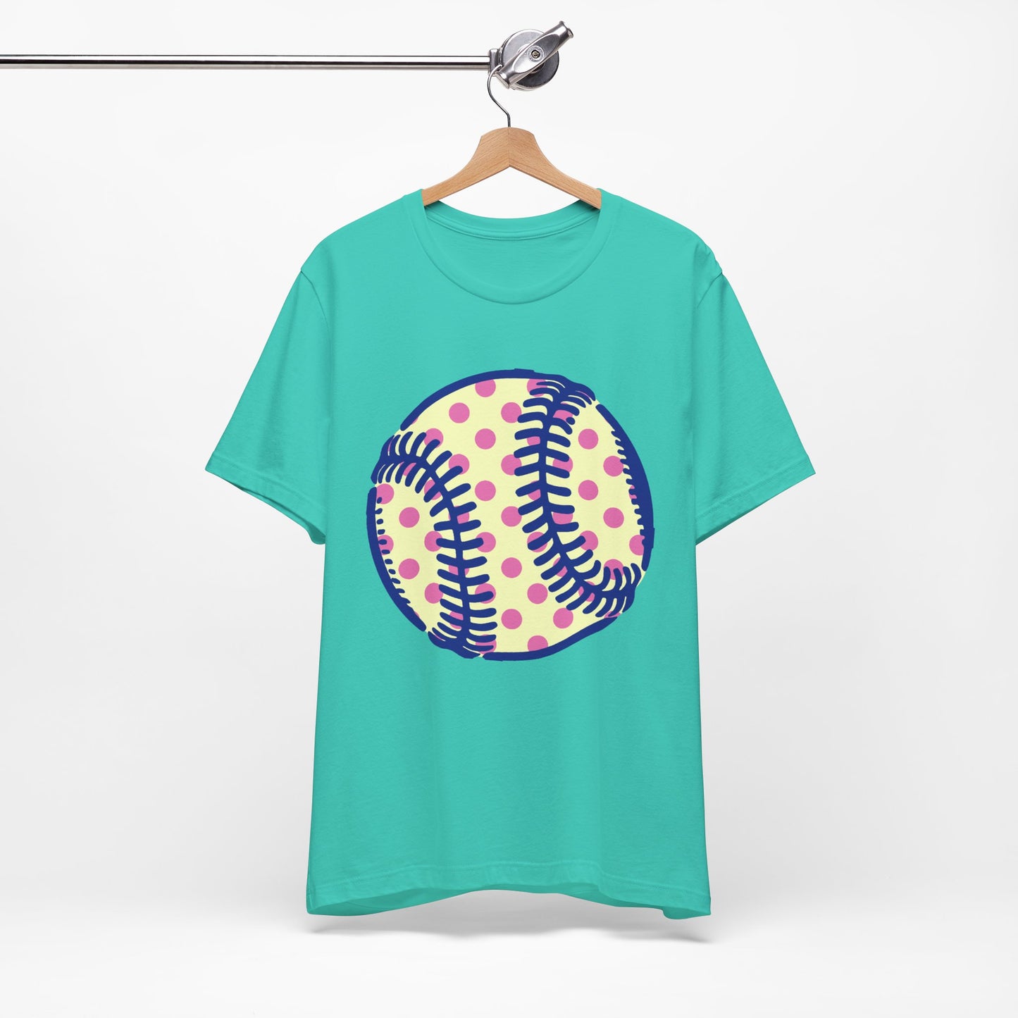 Polka Dot Softball Tee — Cute Pastel Softball Shirt for Players & Fans