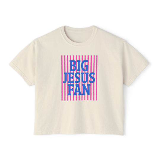 Big Jesus Fan Women's Boxy Tee — Graphic Christian Faith Shirt
