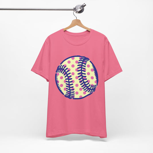 Polka Dot Softball Tee — Cute Pastel Softball Shirt for Players & Fans