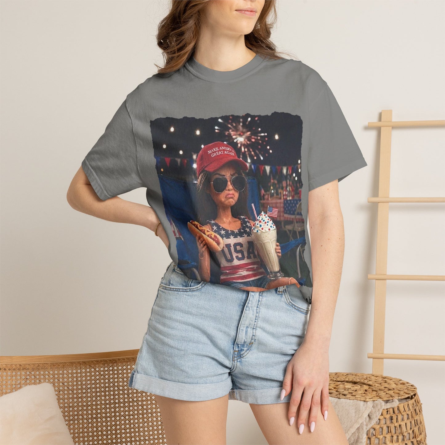 Fourth of July Fair T‑Shirt — “I’m Just Here for the Wieners” Americana Festival Tee