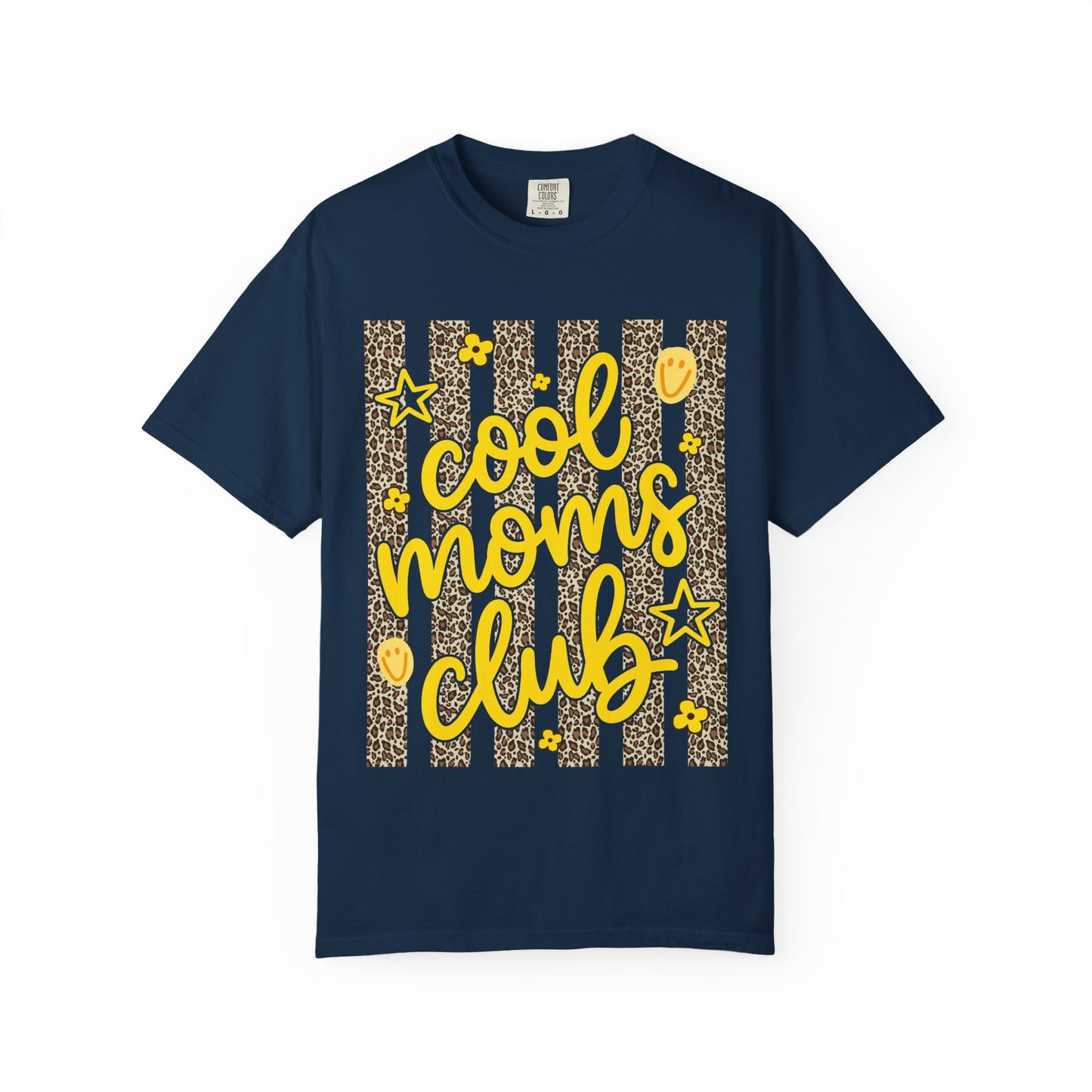 Cool Moms Club T-Shirt — Leopard Stripe Graphic Tee for Stylish Moms