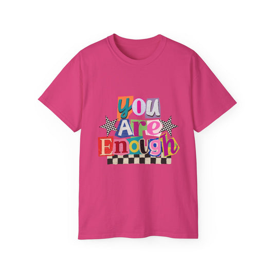 You Are Enough Tee — Positive Retro Graphic Cotton T-Shirt