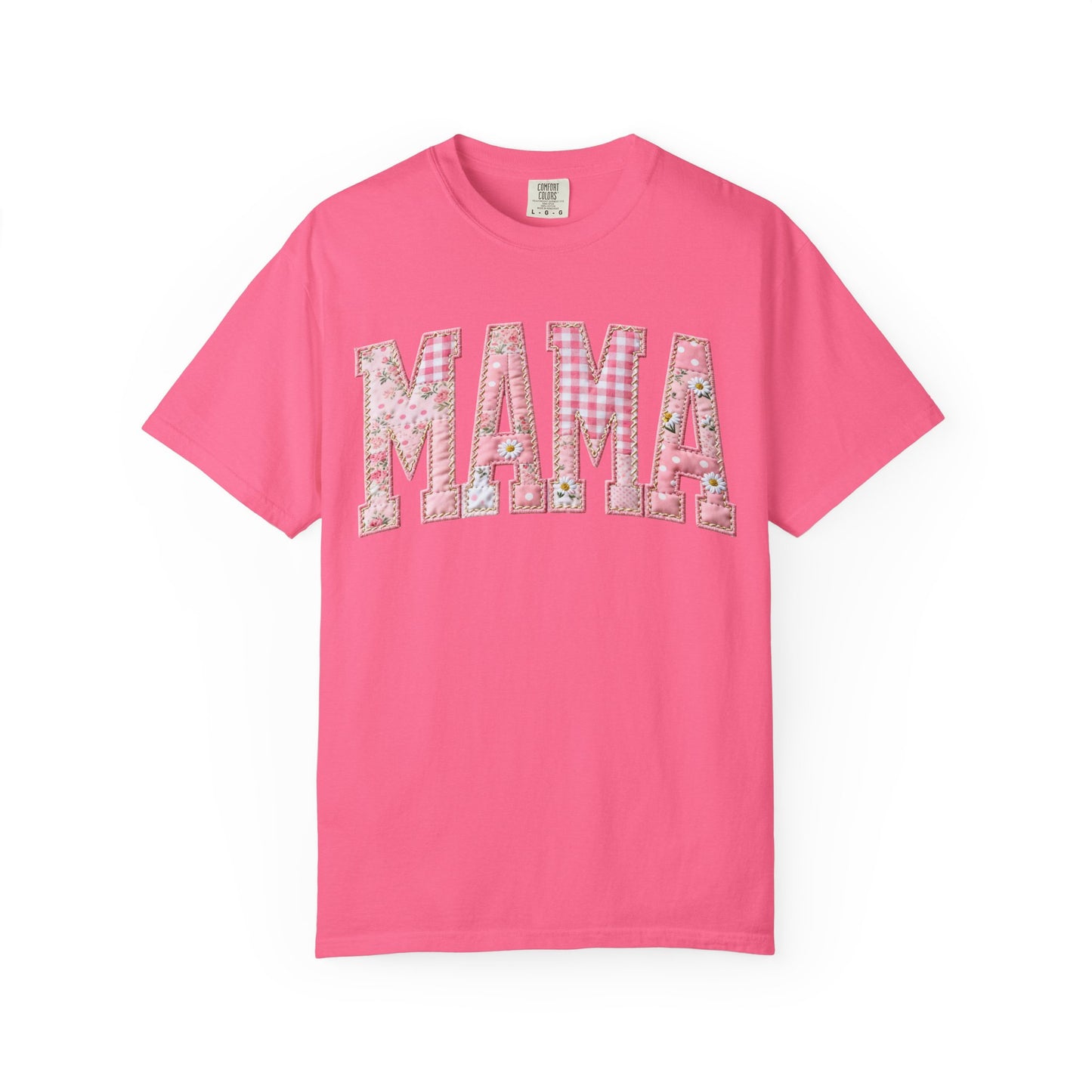 Mama Floral T-Shirt — Pink Plaid & Roses Mother's Day Tee
