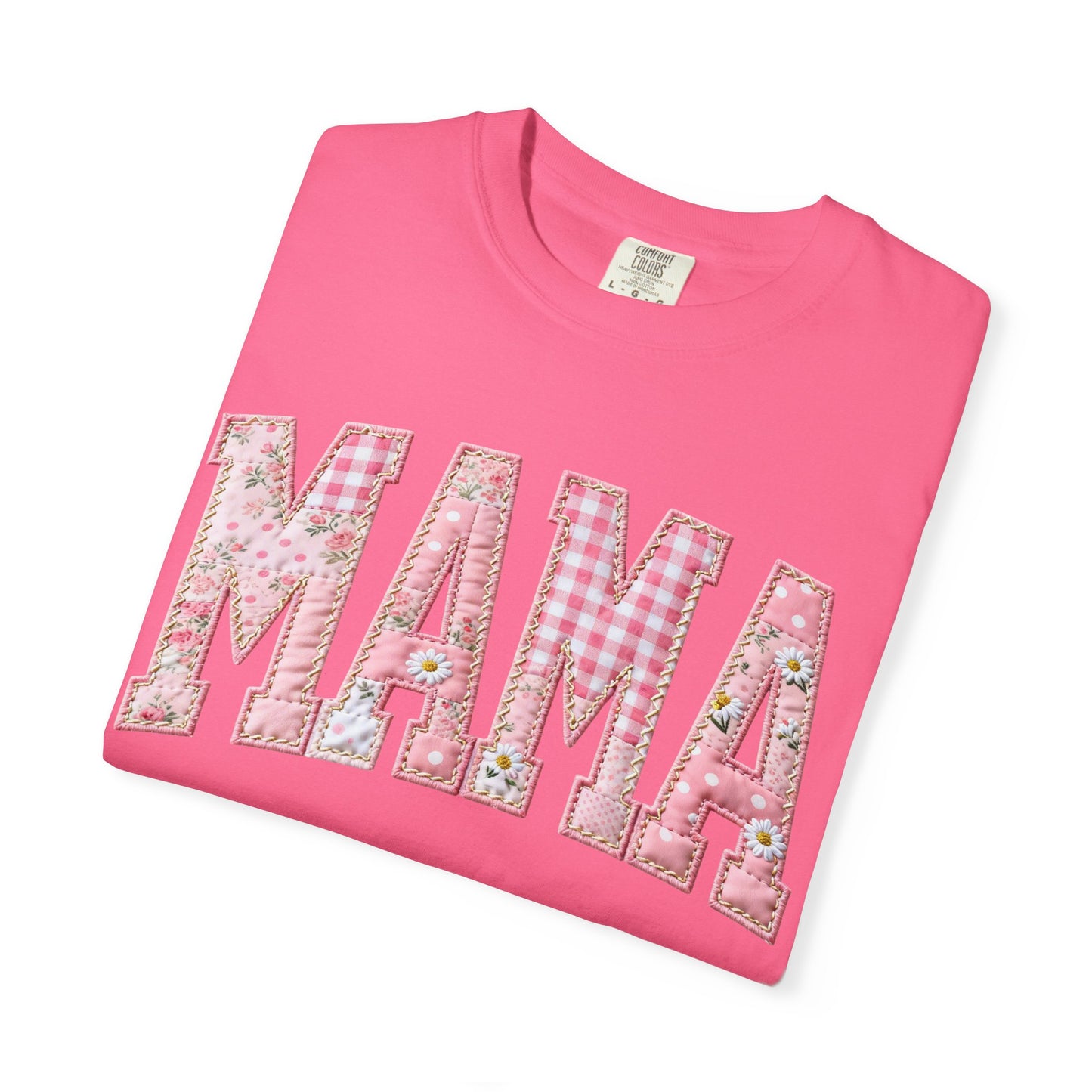 Mama Floral T-Shirt — Pink Plaid & Roses Mother's Day Tee