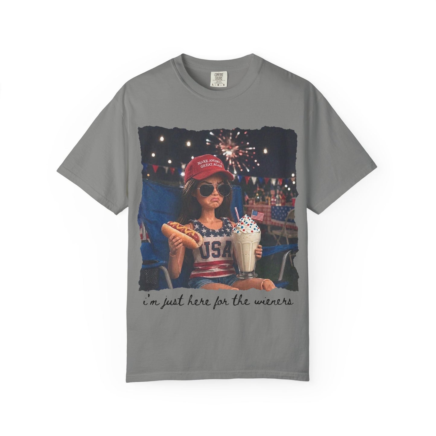 Fourth of July Fair T‑Shirt — “I’m Just Here for the Wieners” Americana Festival Tee
