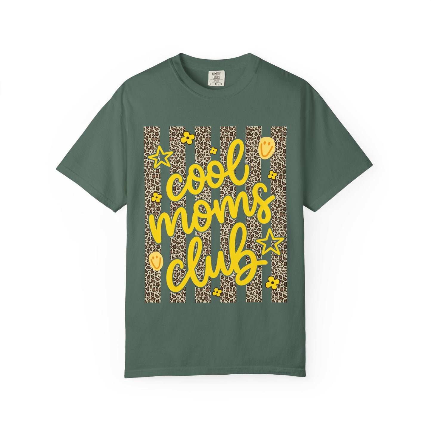Cool Moms Club T-Shirt — Leopard Stripe Graphic Tee for Stylish Moms