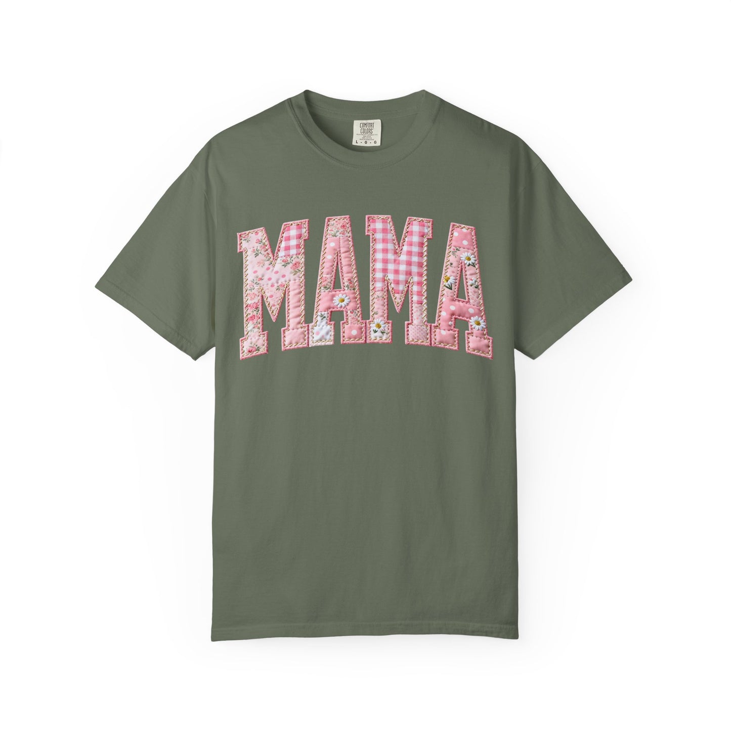 Mama Floral T-Shirt — Pink Plaid & Roses Mother's Day Tee
